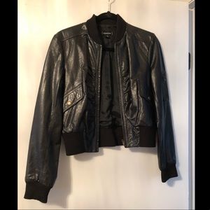 bebe leather bomber jacket